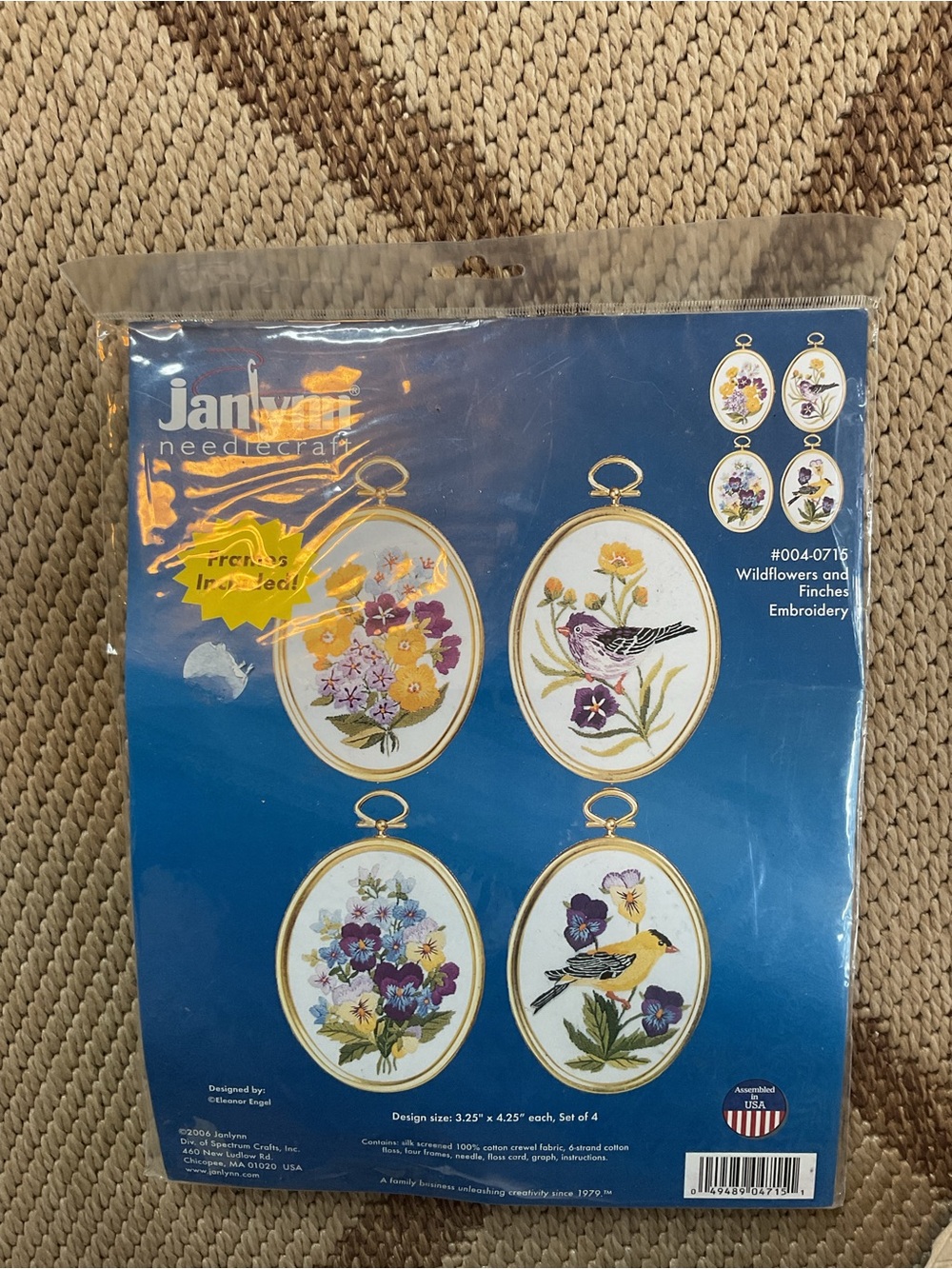 Janlynn needle craft Wildflowers & Finch Embroidery Wall Art Set